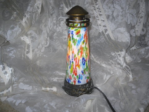 Art Glass Lighthouse Lamp
