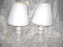 Vintage White Table Lamp Pair
