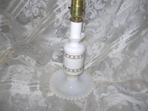 Vintage White Table Lamp Pair
