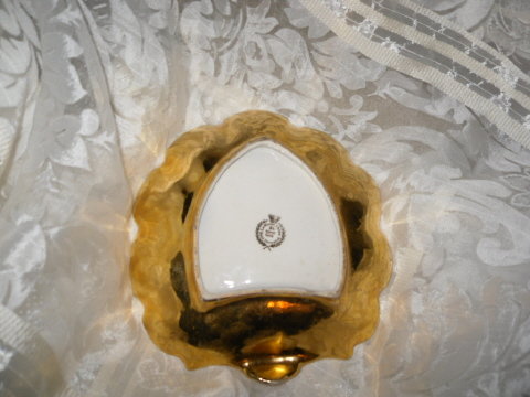 Vintage Le Mieux 24 Kt Gold Porcelain Shell Dish