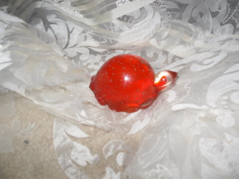 Vintage Red Art Glass Turtle Paperweight