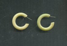 Vintage Genuine Jade Hoop Earrings