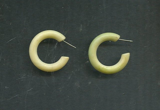Vintage Genuine Jade Hoop Earrings