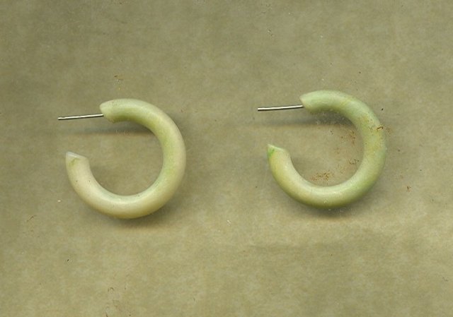 Vintage Genuine Jade Hoop Earrings