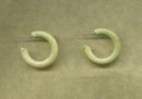 Vintage Genuine Jade Hoop Earrings