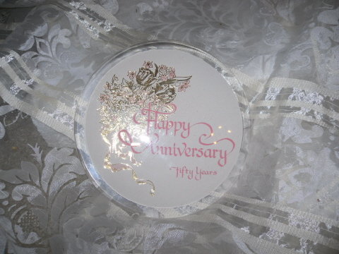 Vintage 50th Wedding Anniversary Trivet