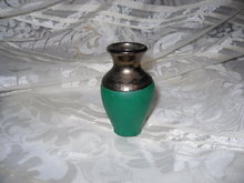Vintage Green & Bronze Glaze Pottery Vase