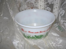 Vintage Milk Glass Christmas Punch Bowl