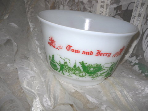 Vintage Milk Glass Christmas Punch Bowl