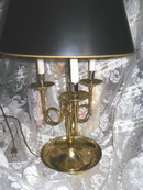 Vintage Brass Table Lamp w/Black Lamp Shade