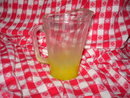 Vintage Glass Pitcher w/Yellow Frosted Base