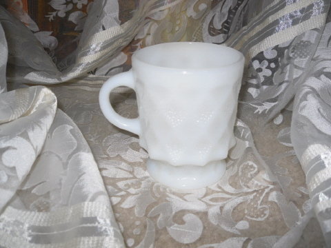Vintage Fire King White Kimberly Mug