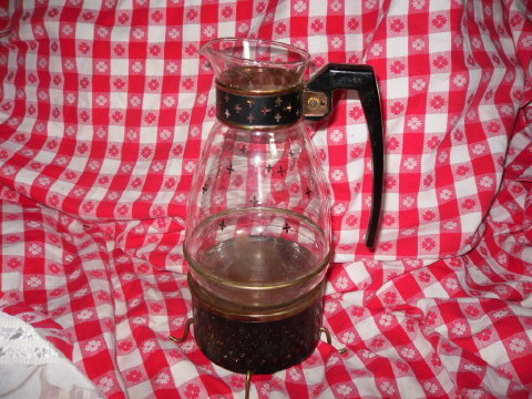 Vintage Retro Silex Glass Coffee Carafe Server w/Warmer & Lid