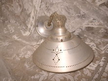 Vintage Aluminum & Glass Ceiling Light Fixture
