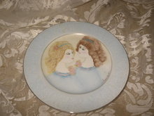 Vintage Hand Painted Ladies Porcelain Plate
