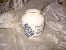 Vintage Blue & White Glass Grey Poupon Mustard Jar **French**