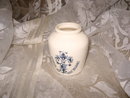 Vintage Blue & White Glass Grey Poupon Mustard Jar **French**