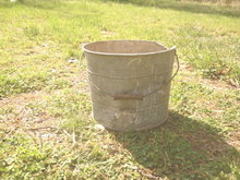 Vintage Large Metal Bucket w/wooden handle