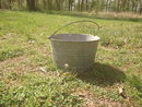 Vintage Large Galvanized Metal Bucket w/wire handle