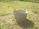Vintage Large Galvanized Metal Bucket w/wire handle