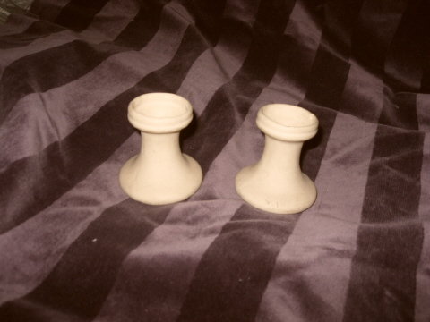 Vintage Porcelain Candleholder Pair