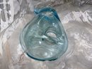 Abstract Teardrop Hand Blown Glass Pitcher or Vase