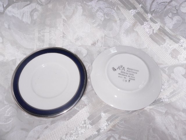 Vintage American Airlines Sterling Porcelain Saucers