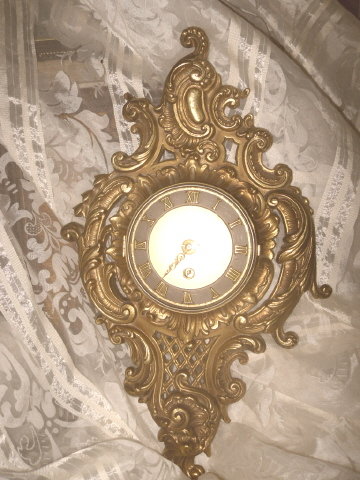 Antique Ornate Bronze Wall Clock