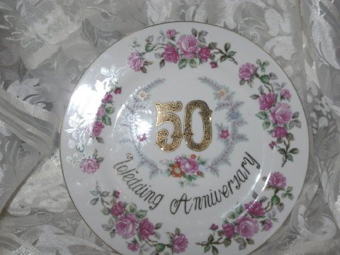 Vintage 50th Wedding Anniversary Plate