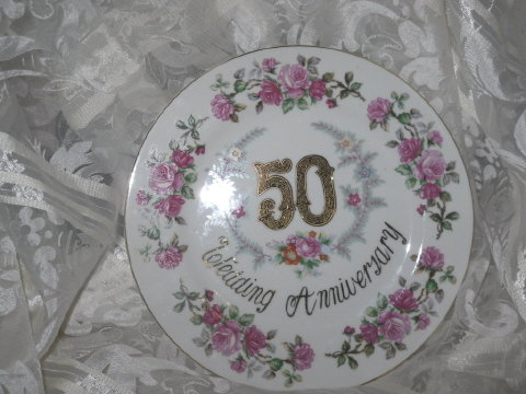 Vintage 50th Wedding Anniversary Plate