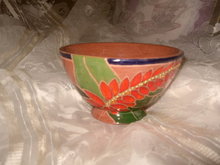 Vintage High Glaze Redware Terra Cotta Pottery Bowl