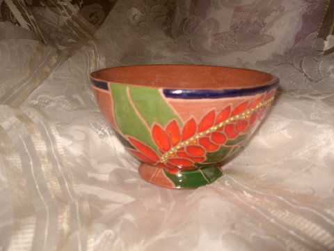 Vintage High Glaze Redware Terra Cotta Pottery Bowl
