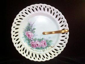 Plate Handpainted Roses Porcelain