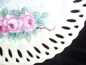 Plate Handpainted Roses Porcelain