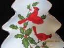 Lefton Tree-Shaped Candy Dish with Cardinals
