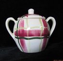 Purinton Normandy Plaid Sugar Bowl With Lid