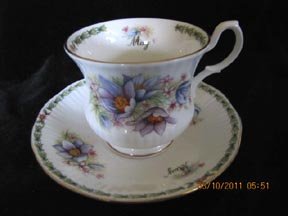 Queens May Flower of the Month Cup and Saucer