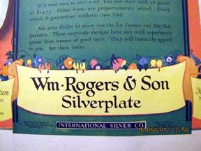 Wm. Rogers & Son Silverplate Magazine Advertisement