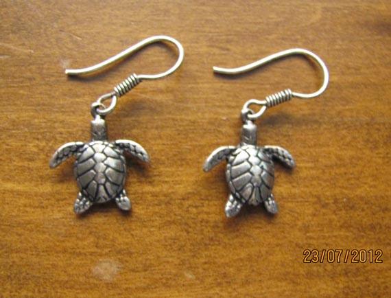 Sterling Silver Turtle Earrings
