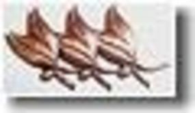 Signed Copper Bell Leaf Pin