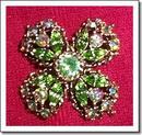 Weiss Green Rhinestone Four-Leaf Clover Brooch