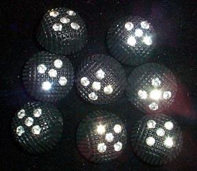 Buttons Black and Rhinestone Dome