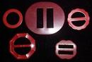 Lot of 5 Vintage Red Plastic Buckles