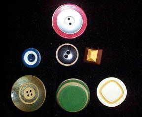 Lot of 7 Old Plastic Layered Buttons