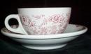 Sterling China Red Transfer Restaurant Cup and Saucer