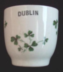 Carragaline Pottery Dublin Souvenir Shamrock cup