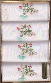 Handkerchiefs Boxed Hand Embroidered