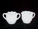 Fenton Milk Glass Hobnail Creamer and Sugar