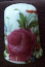 Bone China Red Rose Thimble