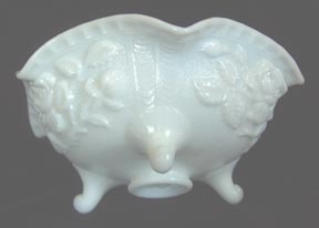 Open Rose Imperial Milk Glass Footed Bowl Open Rose
